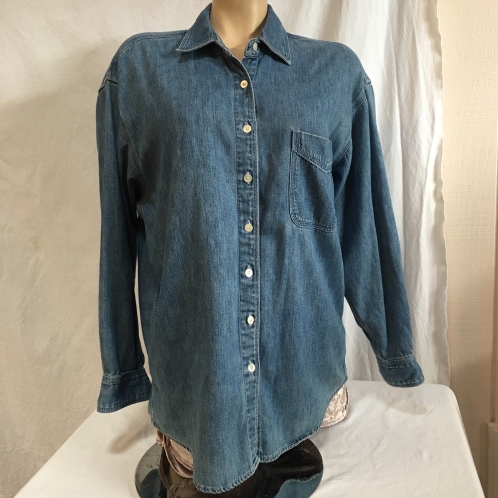 Ami denim button down overshirt